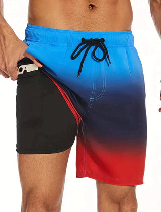 Men's Board Shorts | Drawstring Waist Printed Mid-Thigh