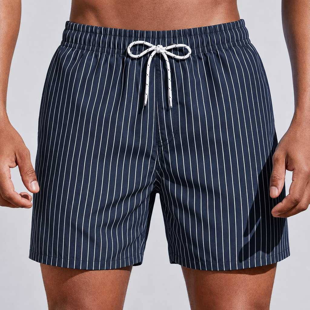 Men's Board Shorts | Striped Drawstring Relaxed Fit