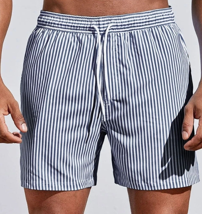Men's Board Shorts | Striped Drawstring Relaxed Fit