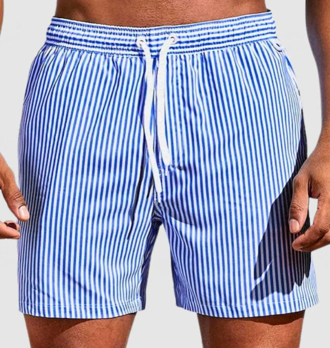 Men's Board Shorts | Striped Drawstring Relaxed Fit