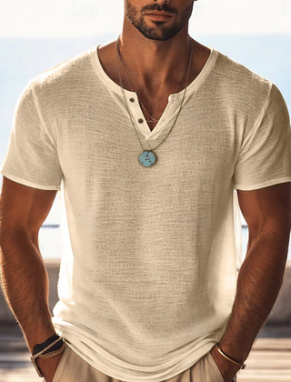 Men's Henley | V-Neck Short Sleeve Knit