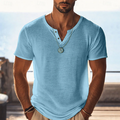 Men's Henley | V-Neck Short Sleeve Knit