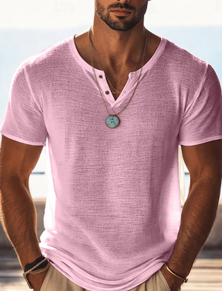 Men's Henley | V-Neck Short Sleeve Knit