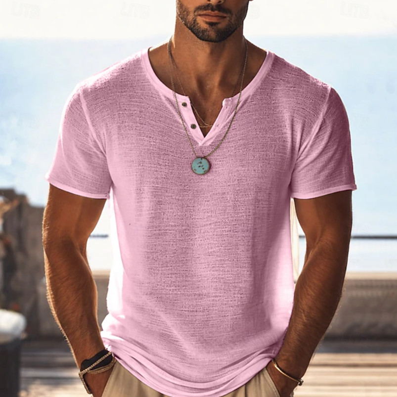 Men's Henley | V-Neck Short Sleeve Knit