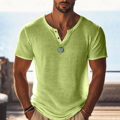Men's Henley | V-Neck Short Sleeve Knit