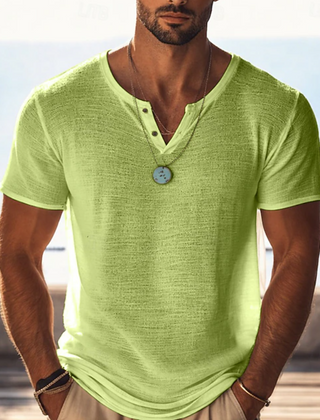Men's Henley | V-Neck Short Sleeve Knit