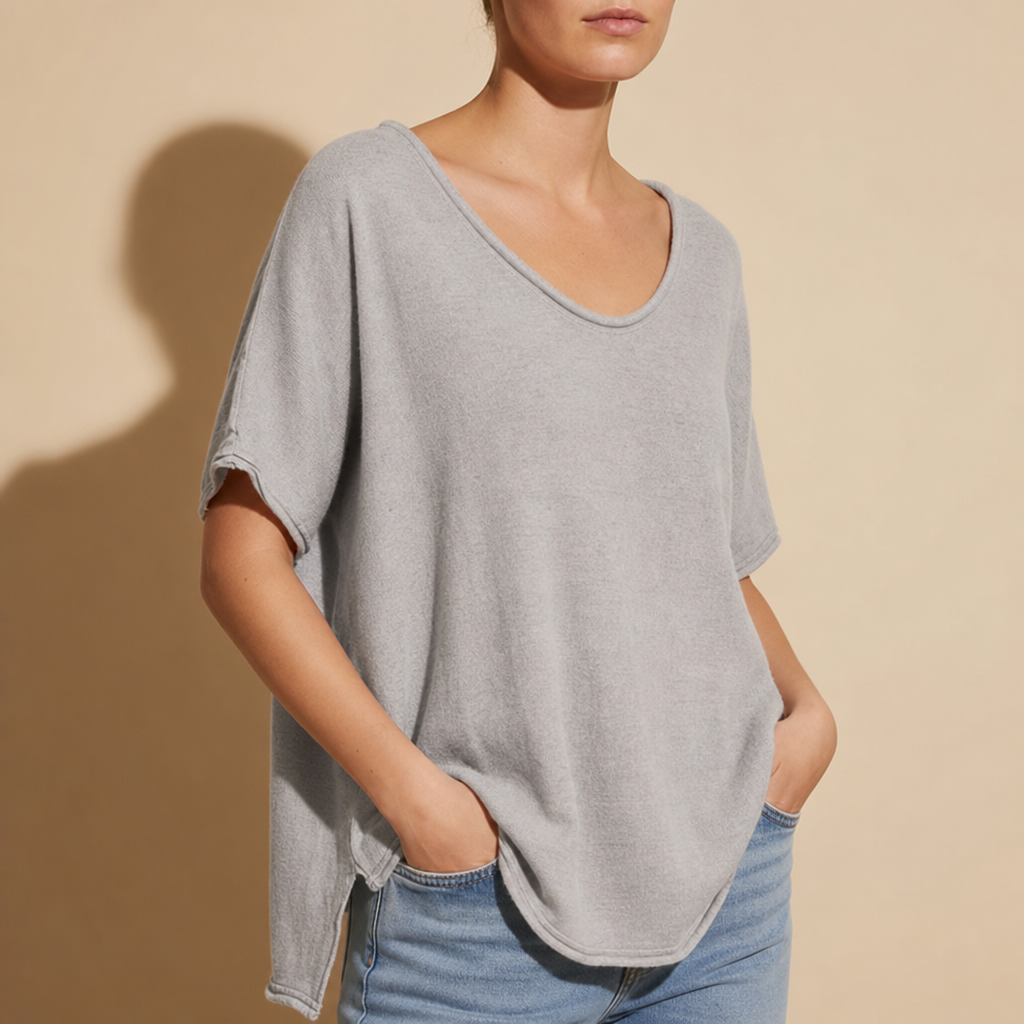 Montalcino Loose Fit Blouse in Grey