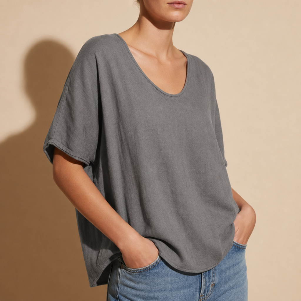 Montalcino Loose Fit Blouse in Dark grey