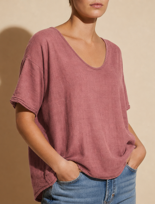 Montalcino Loose Fit Blouse in Dark pink