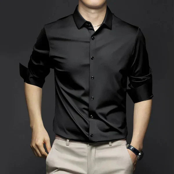 Men's Button Up Shirt | Collared Three-Quarter Sleeve Breathable