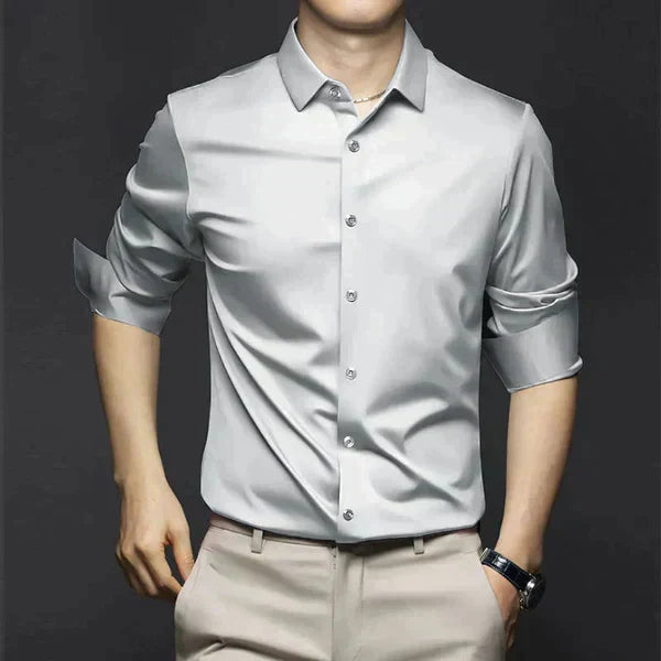Men's Button Up Shirt | Collared Three-Quarter Sleeve Breathable