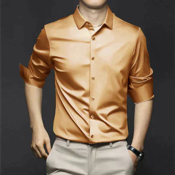 Men's Button Up Shirt | Collared Three-Quarter Sleeve Breathable