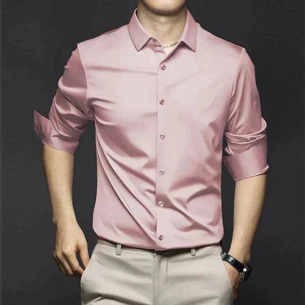 Men's Button Up Shirt | Collared Three-Quarter Sleeve Breathable