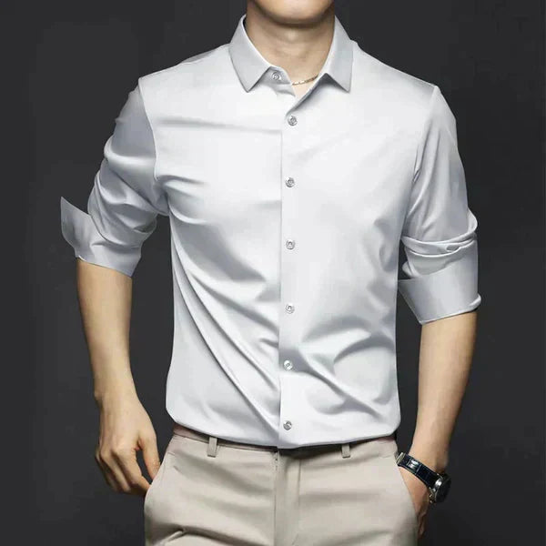Men's Button Up Shirt | Collared Three-Quarter Sleeve Breathable