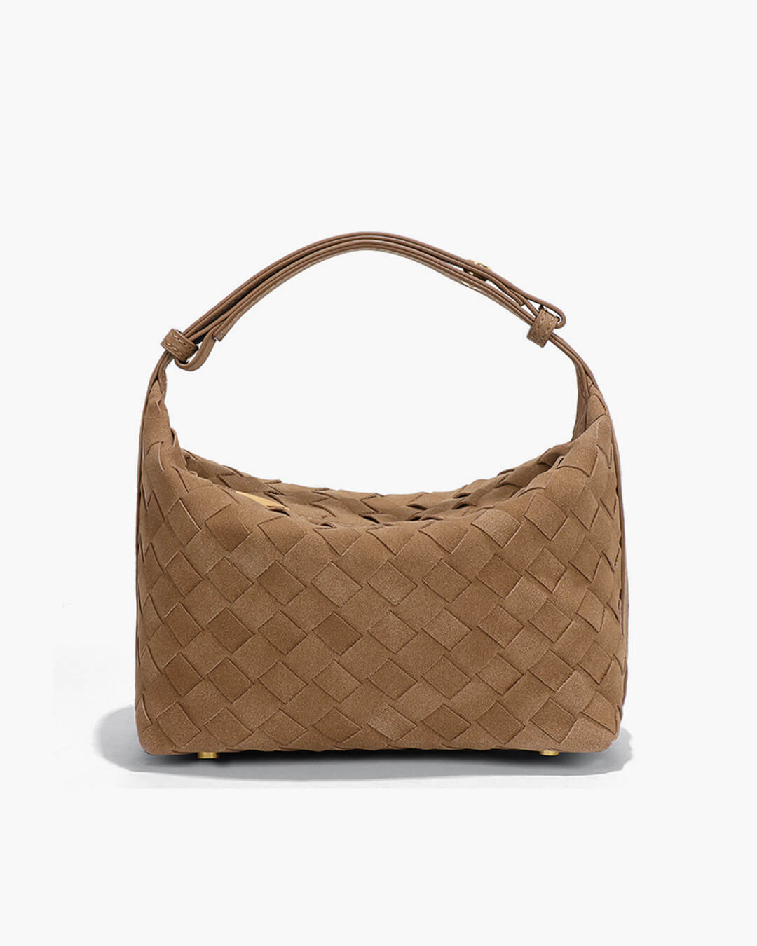 Women's Shoulder Bag | Woven Vegan Suede Quilted Hand-Woven