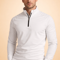 Men's Long Sleeve Top | Half Zip Neck Stretch Knit