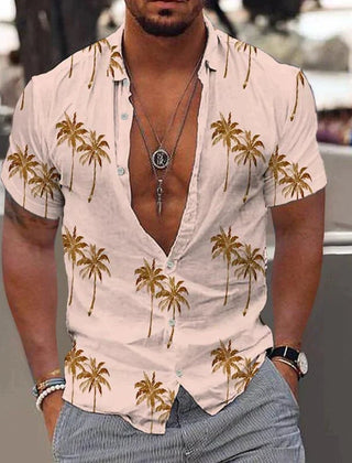 Men's Hawaiian Shirt | Short Sleeve Palm Print Button Up