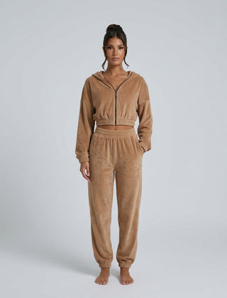 Women's Two Piece Set | Zip Long Sleeve Crop Top Wide Leg Relaxed