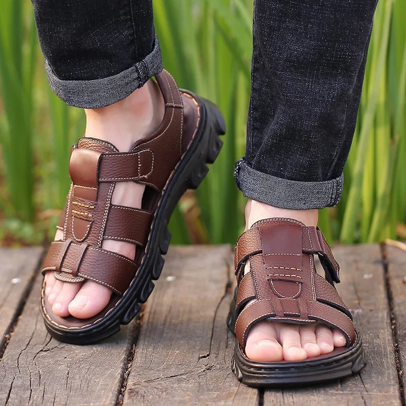 Men's Sandals | Open Toe Leather Adjustable Straps