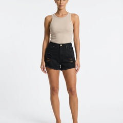 Women's Mini Shorts | Distressed Denim High Waist